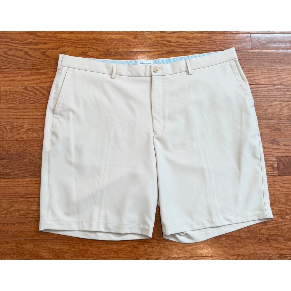 Peter Millar Salem Performance Shorts Mens 44 Golf STO Khaki 9" ME0EB82 Stretch